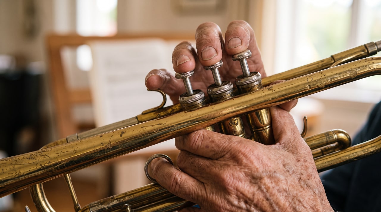 Trumpet player close-up